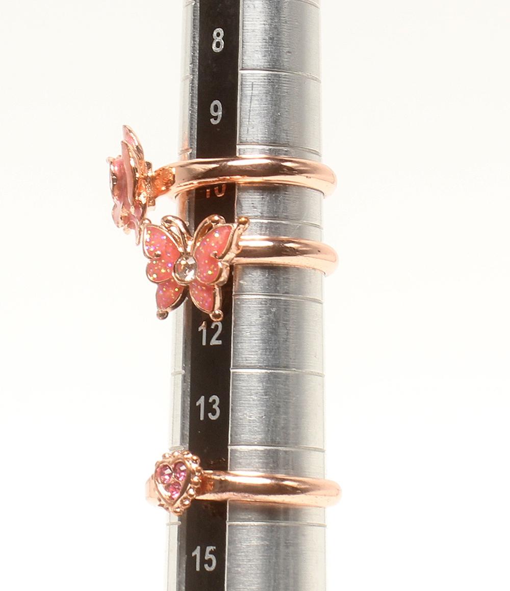 アナスイ リング 指輪 3点セット バタフライモチーフ ローズモチーフ ハートモチーフ レディース ANNA SUI