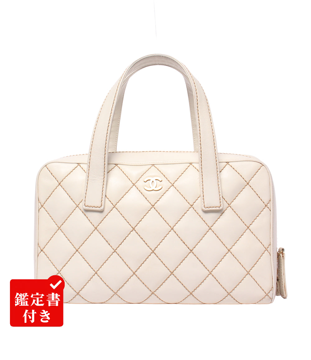 CHANEL ハンドバッグ ゴールド金具 8番台 ワイルドステッチ レディース