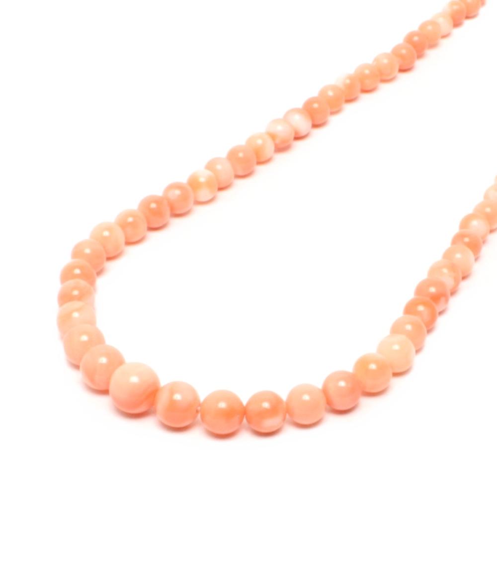 ネックレス SV 珊瑚 4-8mm ピンクコーラル レディース – Rehello by