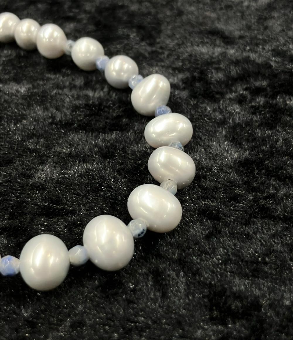 美品 ネックレス SV925 淡水パール4-9 mm レディース