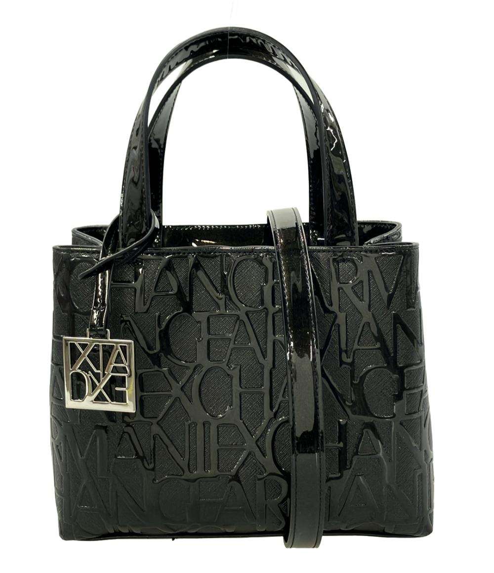 GIORGIO ARMANI 2wayショルダー　レザー　バッグ　黒 ジョルジオアルマーニ GIORGIO ARMANI ブラック スエード レザー黒