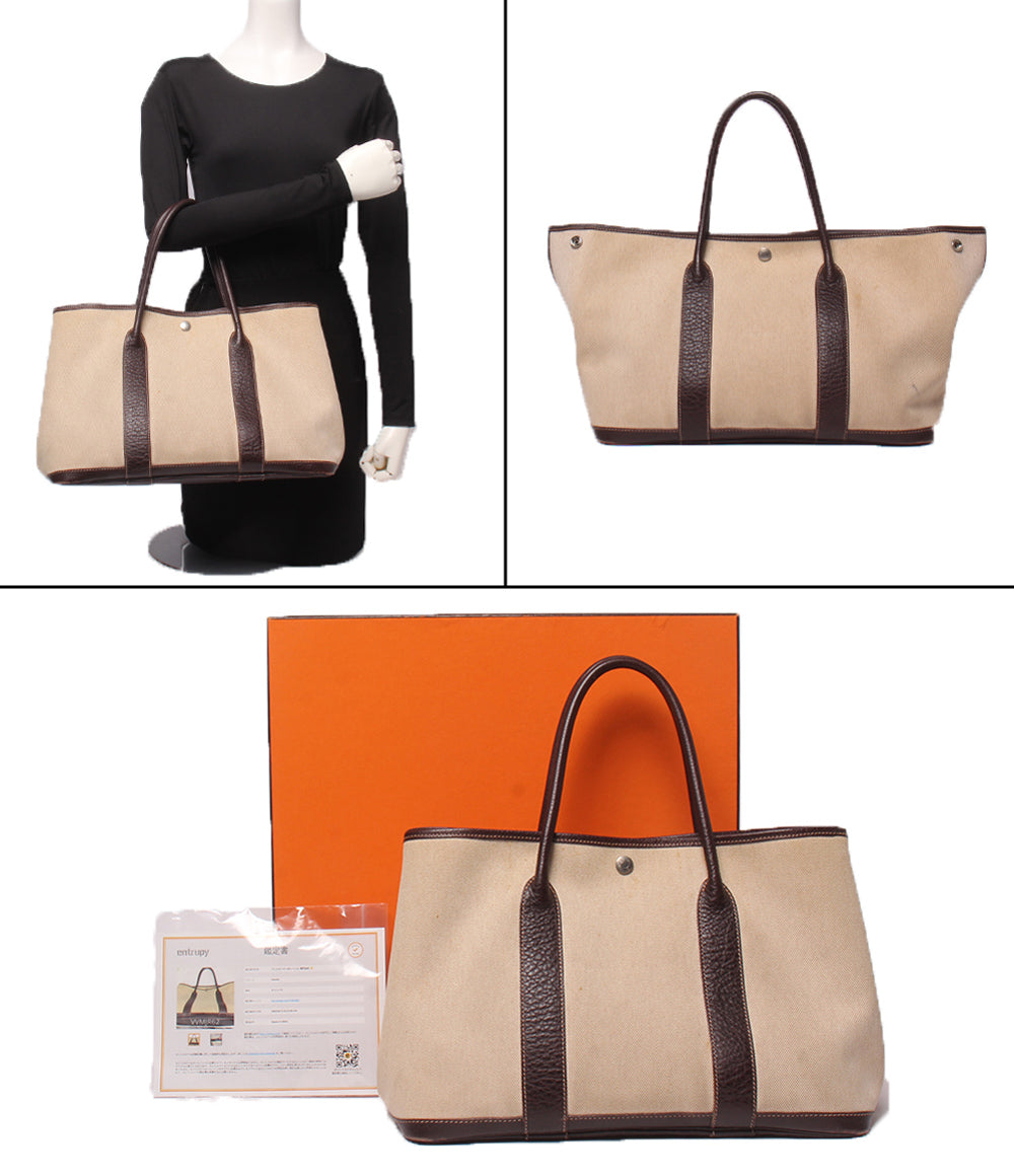 HERMES トートバッグ □H刻印 トワルアッシュ ガーデンパーティPM レディース メンズ エルメス