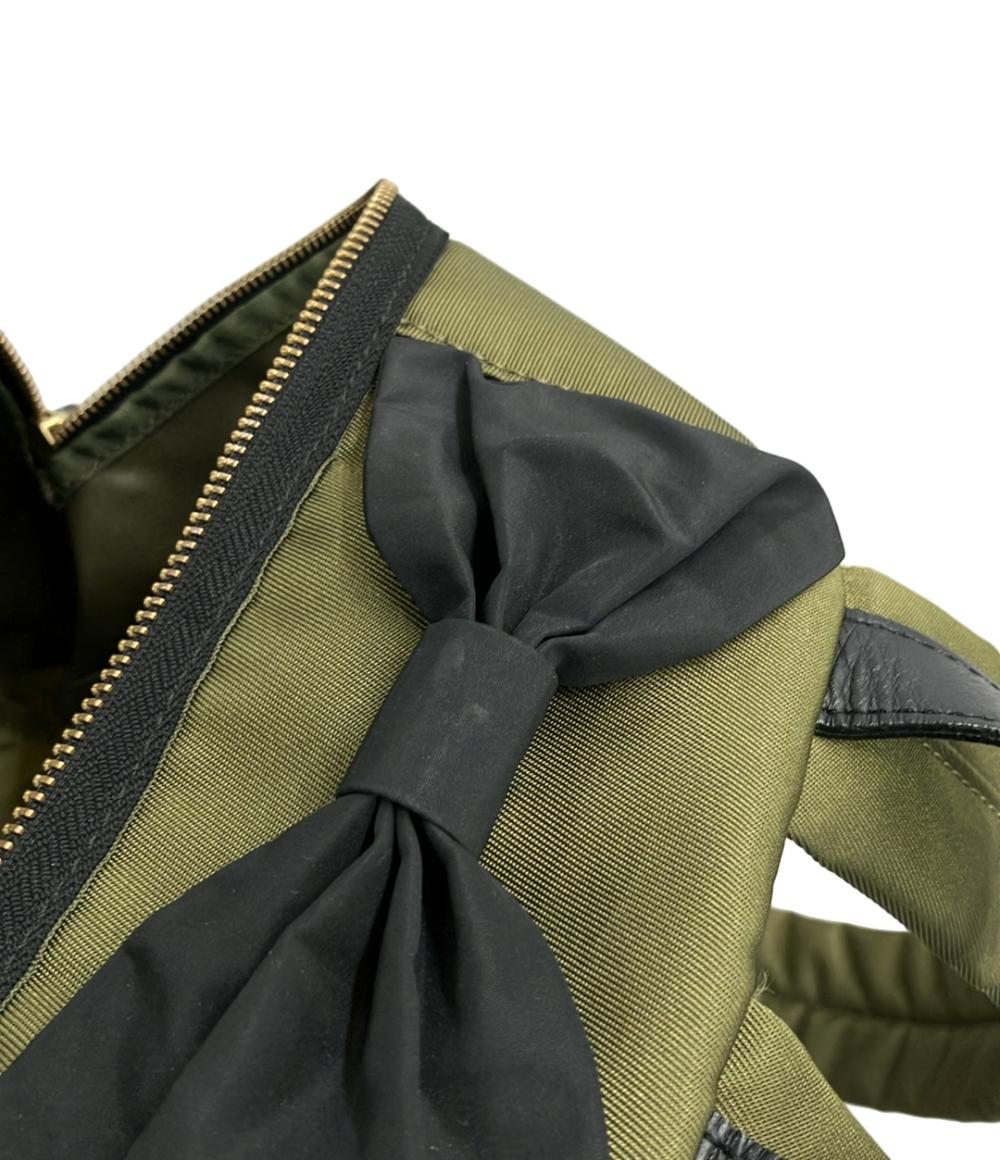 ランバンオンブルー リュック リボンモチーフ ナイロン トロカデロ レディース LANVIN en Bleu