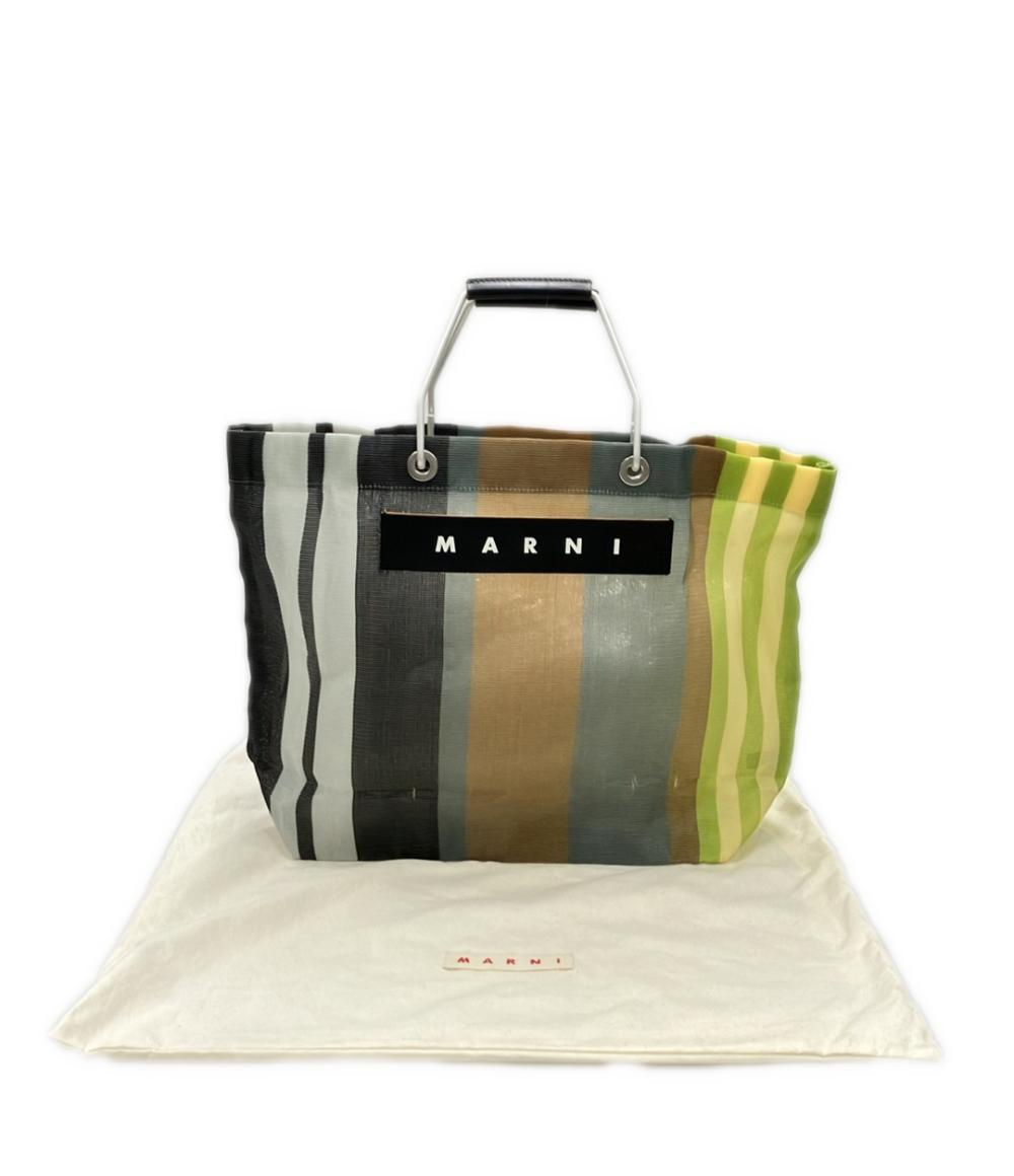 MARNI トートバッグ ストライプ フラワーカフェ レディース マルニ