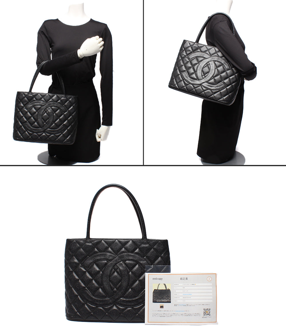 CHANEL トートバッグ ハンドバッグ シルバー金具 6番台 マトラッセ キャビアスキン 復刻 ココマーク A01804 レディース シャネル