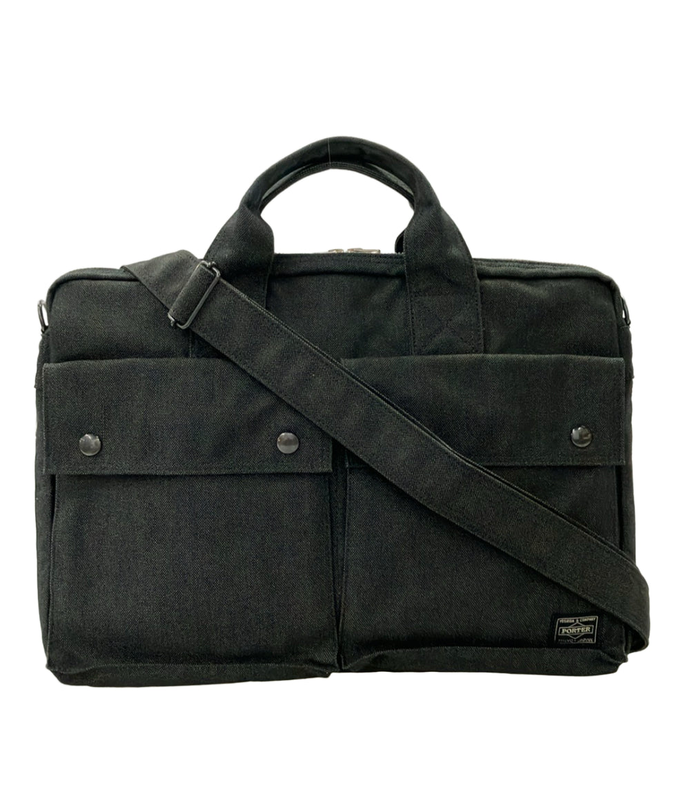 美品 ポーター 2way ショルダーバッグ ハンド 黒 ダブルジップ 収納