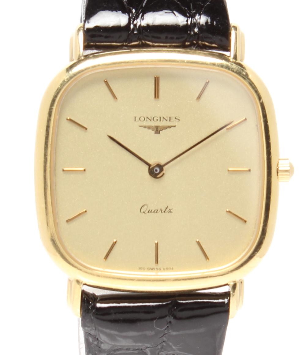 ロンジン 腕時計 K18 スクエア クオーツ ゴールド メンズ LONGINES
