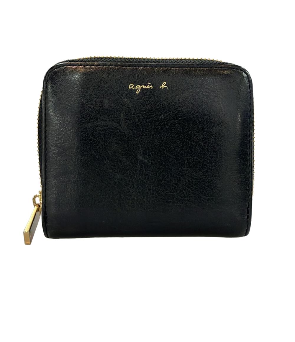 agnes b. ラウンドファスナー 二つ折り財布 レディース アニエスベー