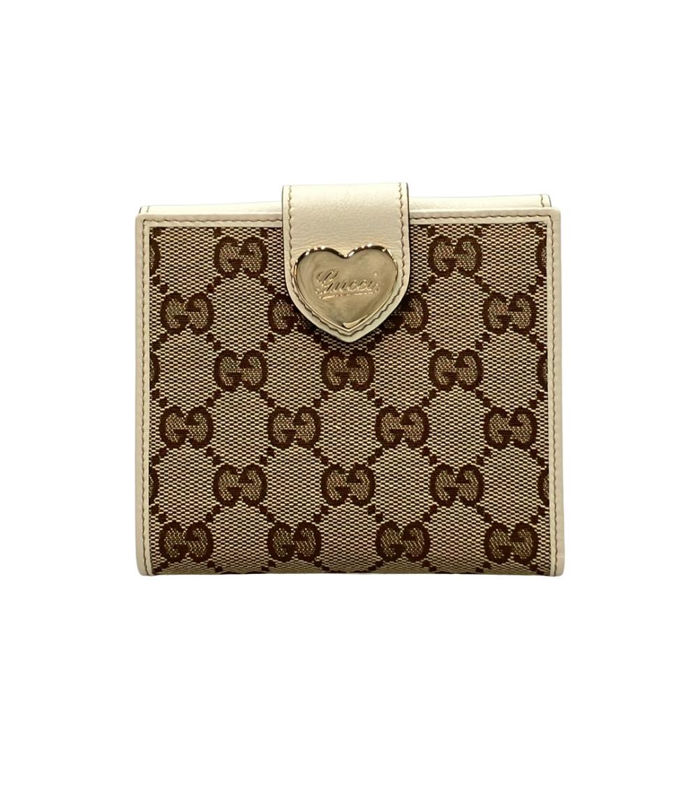 美品 GUCCI Wホック二つ折り財布 GGキャンバス 203549 4276 レディース 