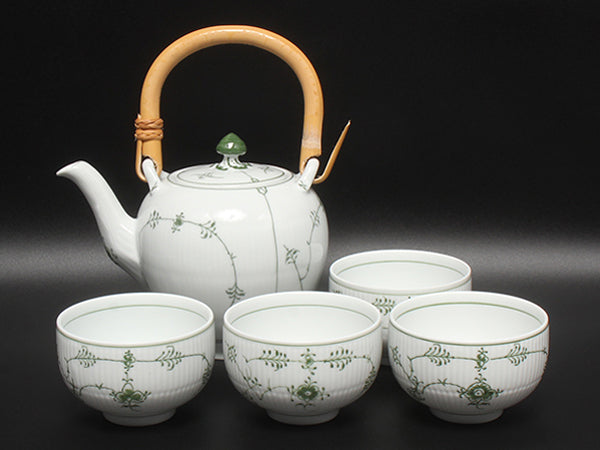 訳あり Royal Copenhagen 急須 湯呑み カップ 5点セット 茶器セット