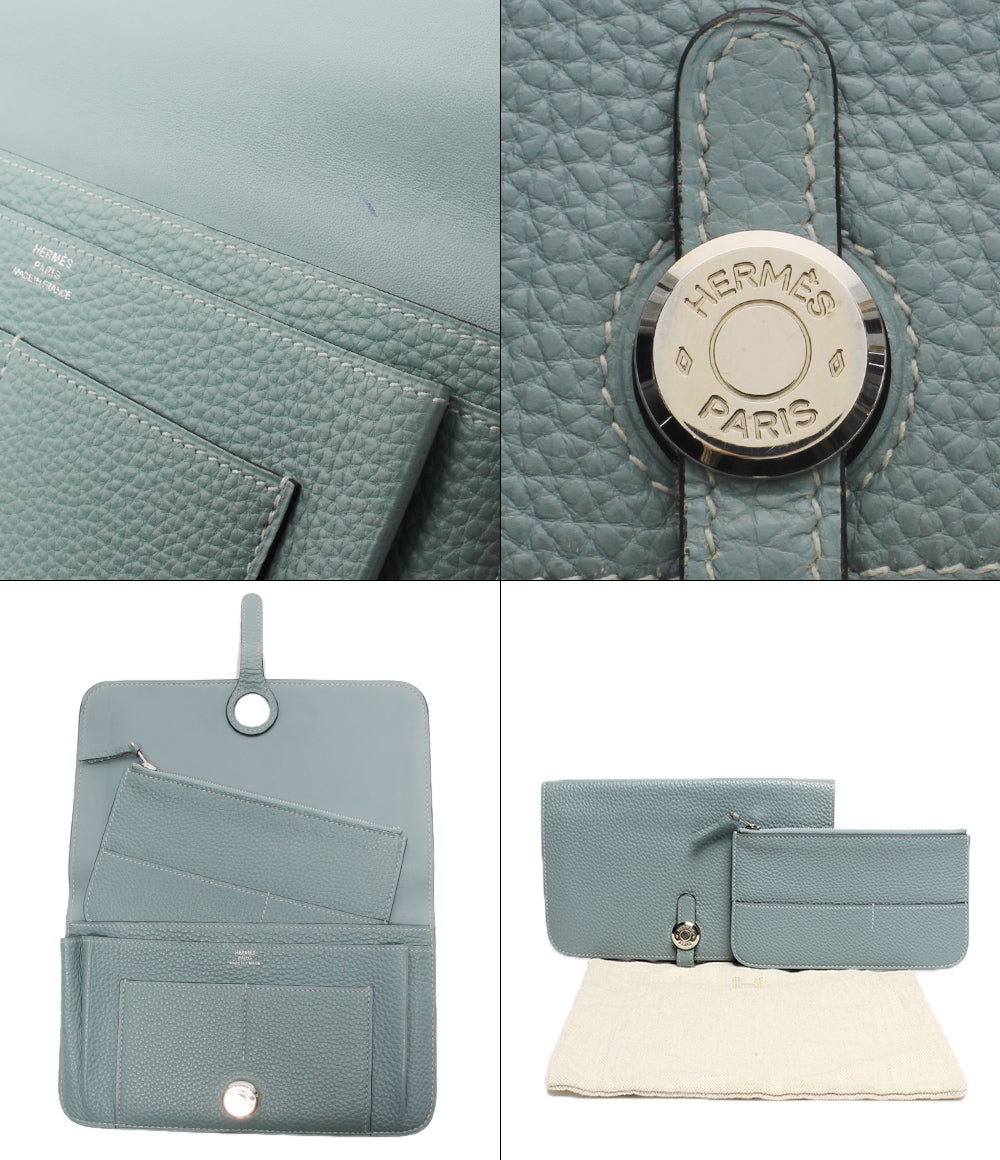 エルメス 二つ折り長財布 □M刻印 シルバー金具 ポーチ付き ドゴンGM トリヨンクレマンス レディース (長財布) HERMES