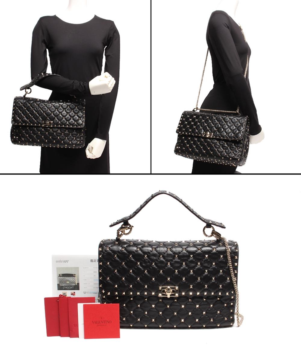 ヴァレンティノ ガラヴァーニ 2wayチェーンレザーショルダーバッグ キルティング ロックスタッズ レディース VALENTINO GARAVANI