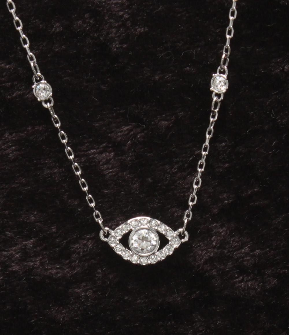 美品 SWAROVSKI ネックレス LUCKILY EVIL EYE イーブルアイモチーフ