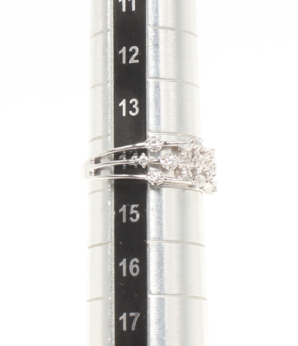 美品 リング 指輪 K10WG ダイヤ 0.25ct レディース SIZE 14号