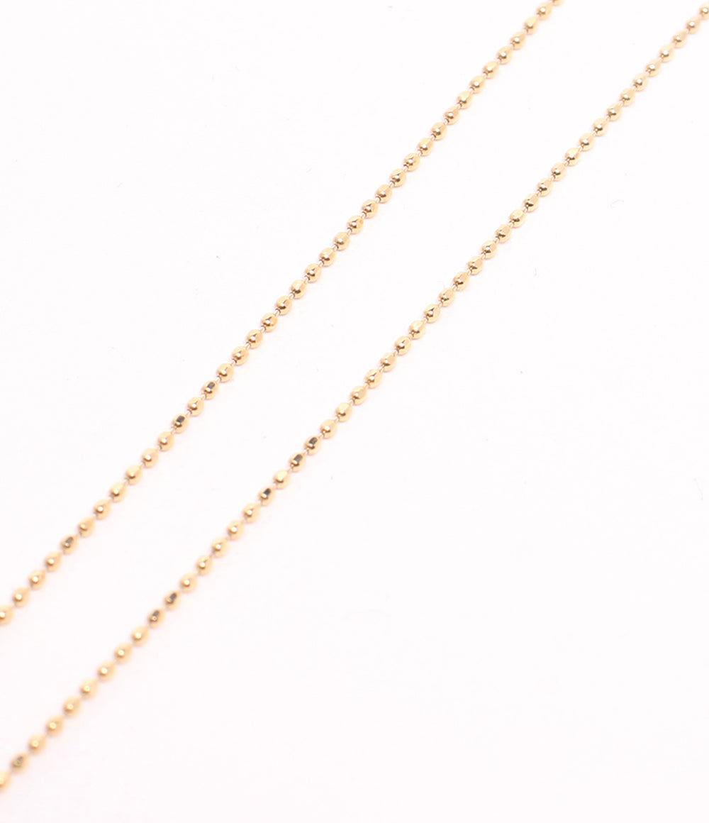 美品 ネックレス K10 エメラルド フラワーモチーフ レディース