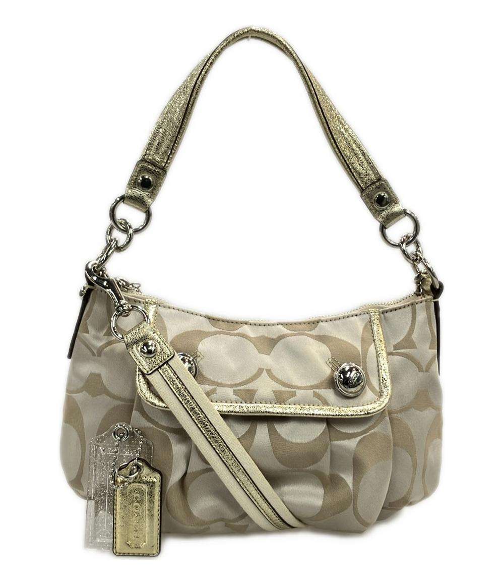 COACH コーチ シグネチャー 2WAY ショルダー斜め掛け シルバー金具