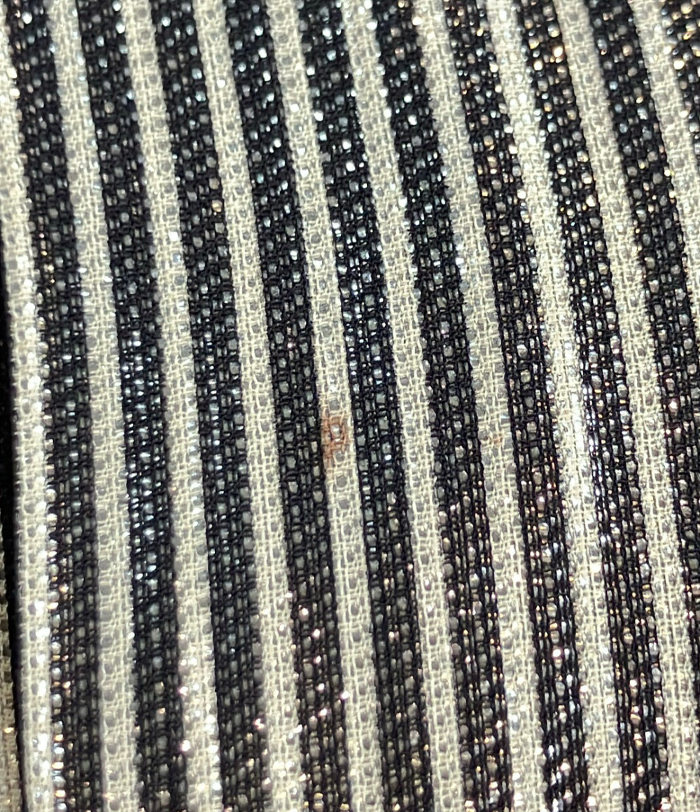 Christian Dior PRÊT-A-PORTER 長袖 シルバーストライプ ブラウス 9010BL6 レディース SIZE M クリスチャンディオール プレタポルテ