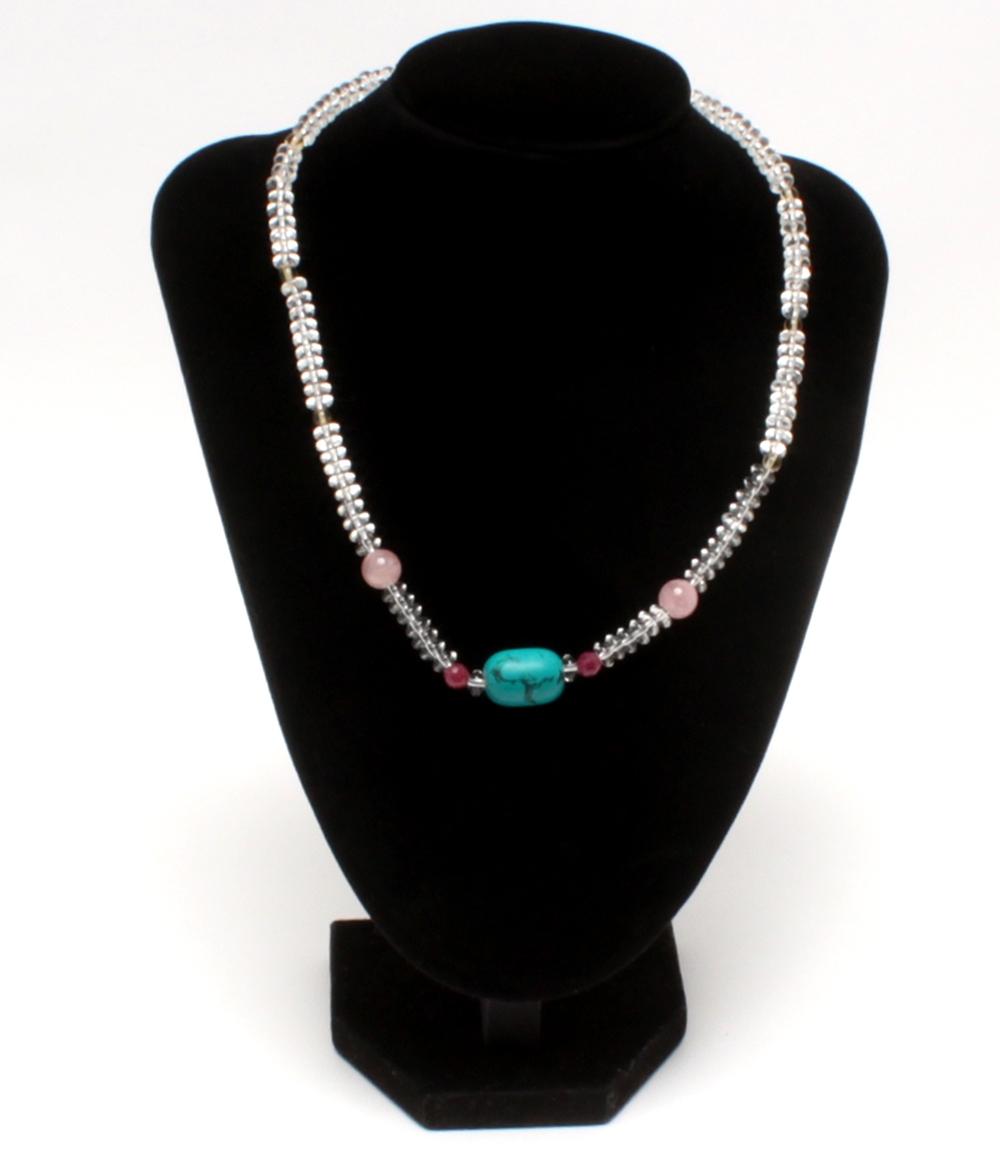 ネックレス SV925 ターコイズ ルビー 水晶 レディース