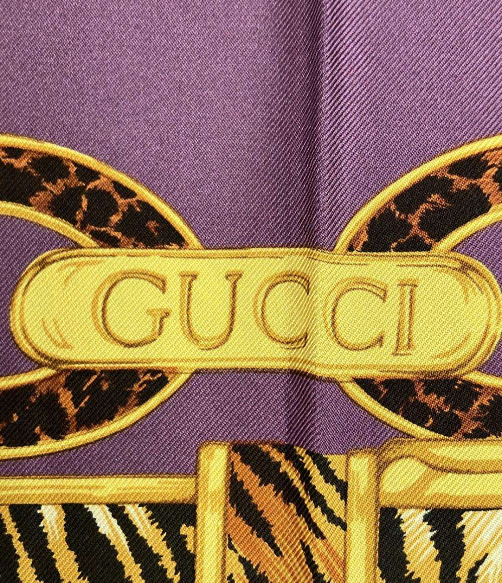 美品 GUCCI スカーフ シルク100% レオパード レディース グッチ