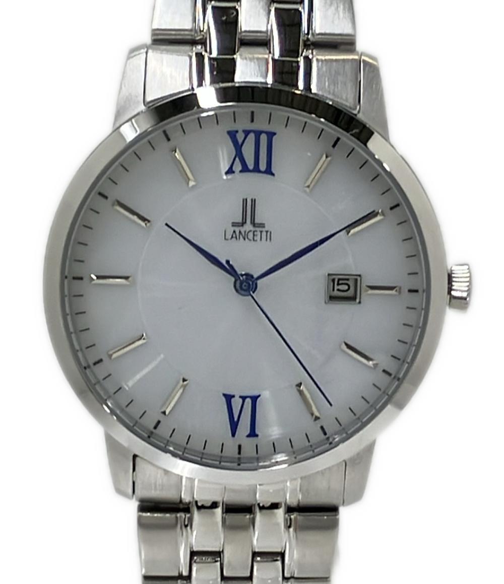 美品 LANCETTI 腕時計 ソーラー ホワイト LT-6865 メンズ