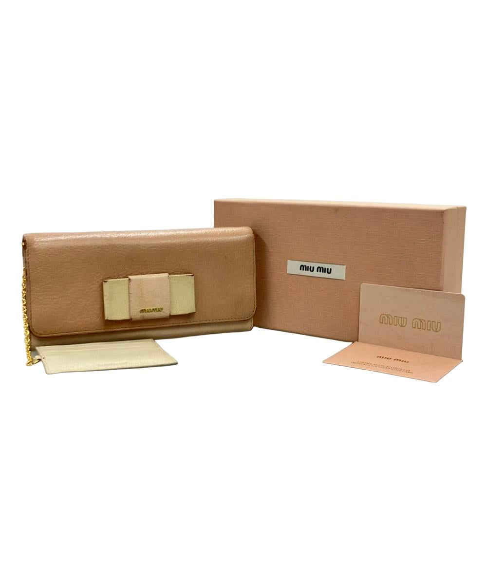 Miu Miu 長財布 レザー レディース ミュウ ミュウ