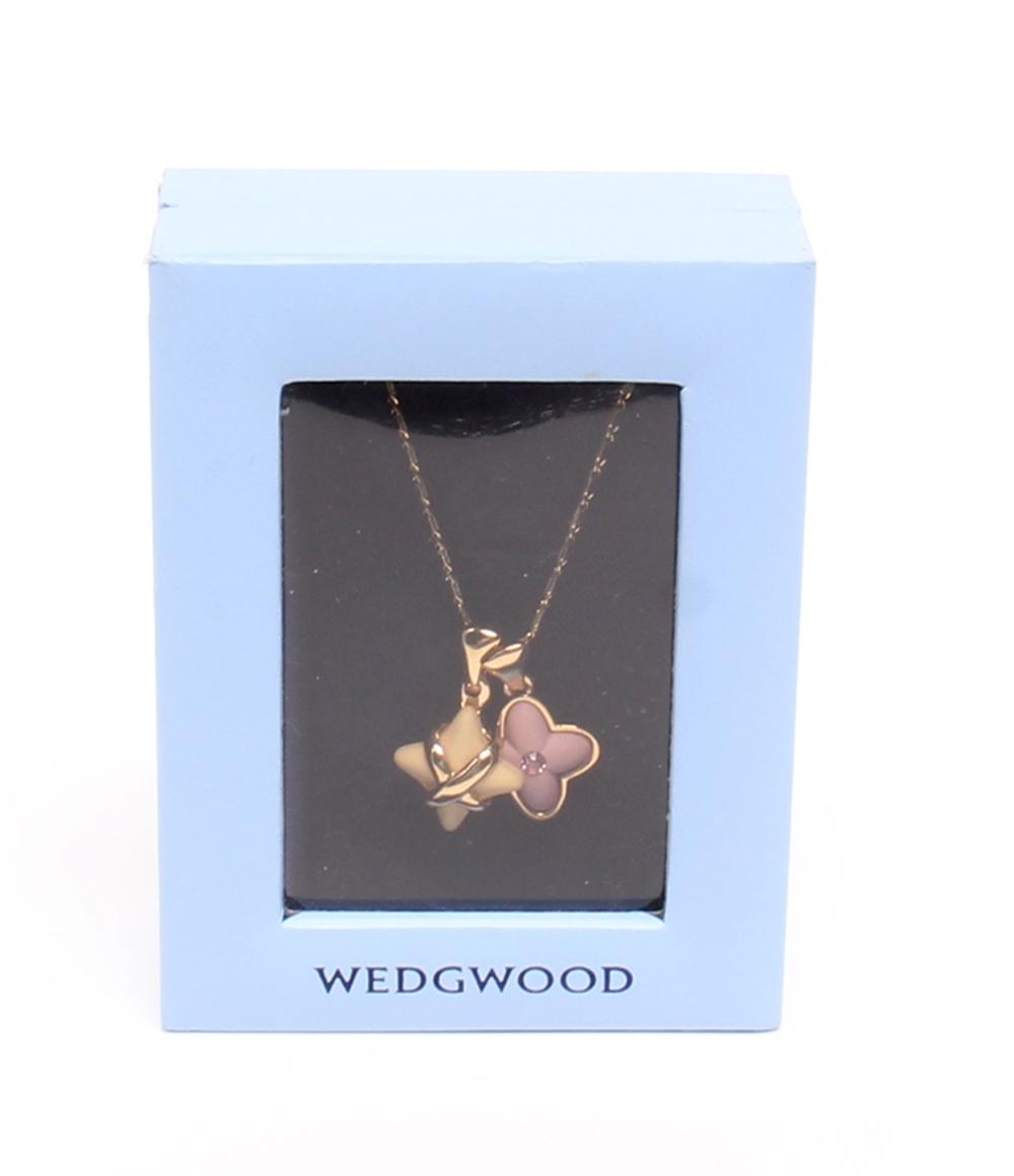 美品 WEDGWOOD ネックレス フラワーモチーフ スターモチーフ レディース ウエッジウッド