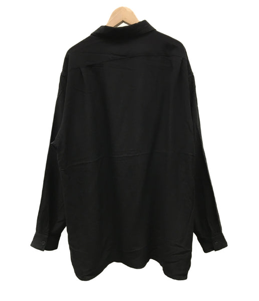 美品 コモリ 20SS 長袖シャツ レーヨンオープンカラーシャツ ブラック