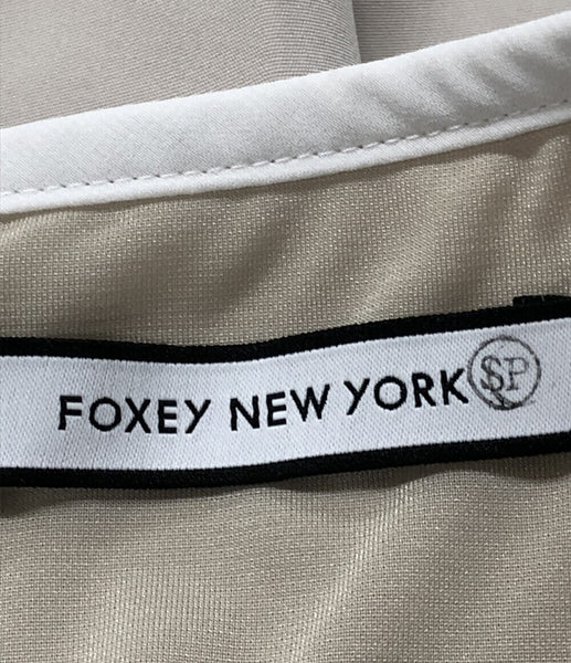 FOXEY バロックカットワーク タックフレアスカート 刺繍 シルク100