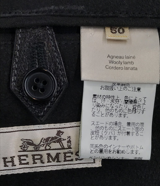 HERMES【69DE74さま専用】エルメス メンズハーフコート シープスキン 50