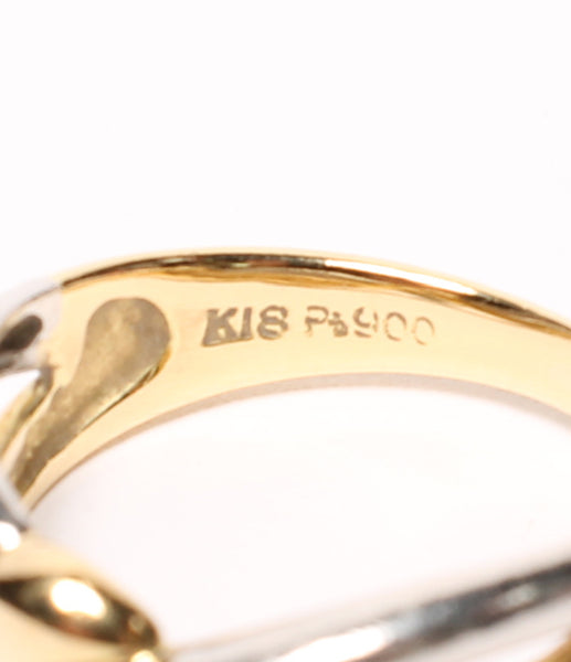 K18 Pt900 ring K18 Pt900 Ladies SIZE 9 No. (ring)–rehello by