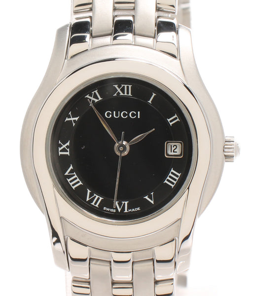 Gucci Watch Quartz Black 5500L Ladies GUCCI – rehello by BOOKOFF