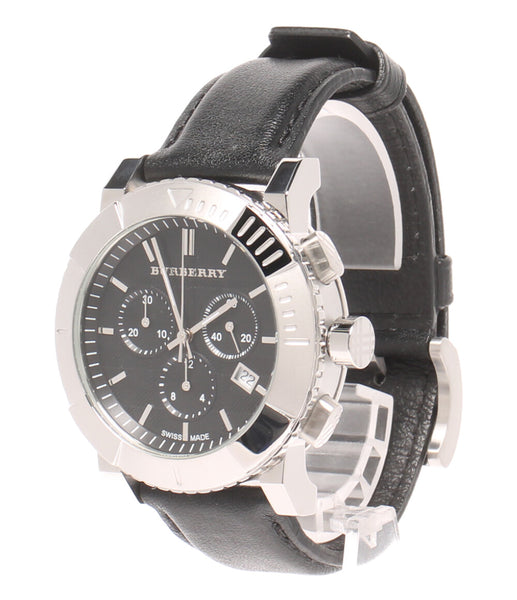 バーバリー 美品 腕時計 クロノグラフ クオーツ ブラック BU2306