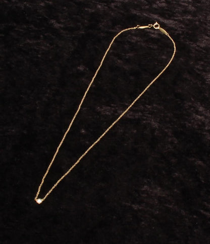 美品 ティファニー ネックレス K18 バイザヤード 1Pダイヤ レディース TIFFANY&Co.