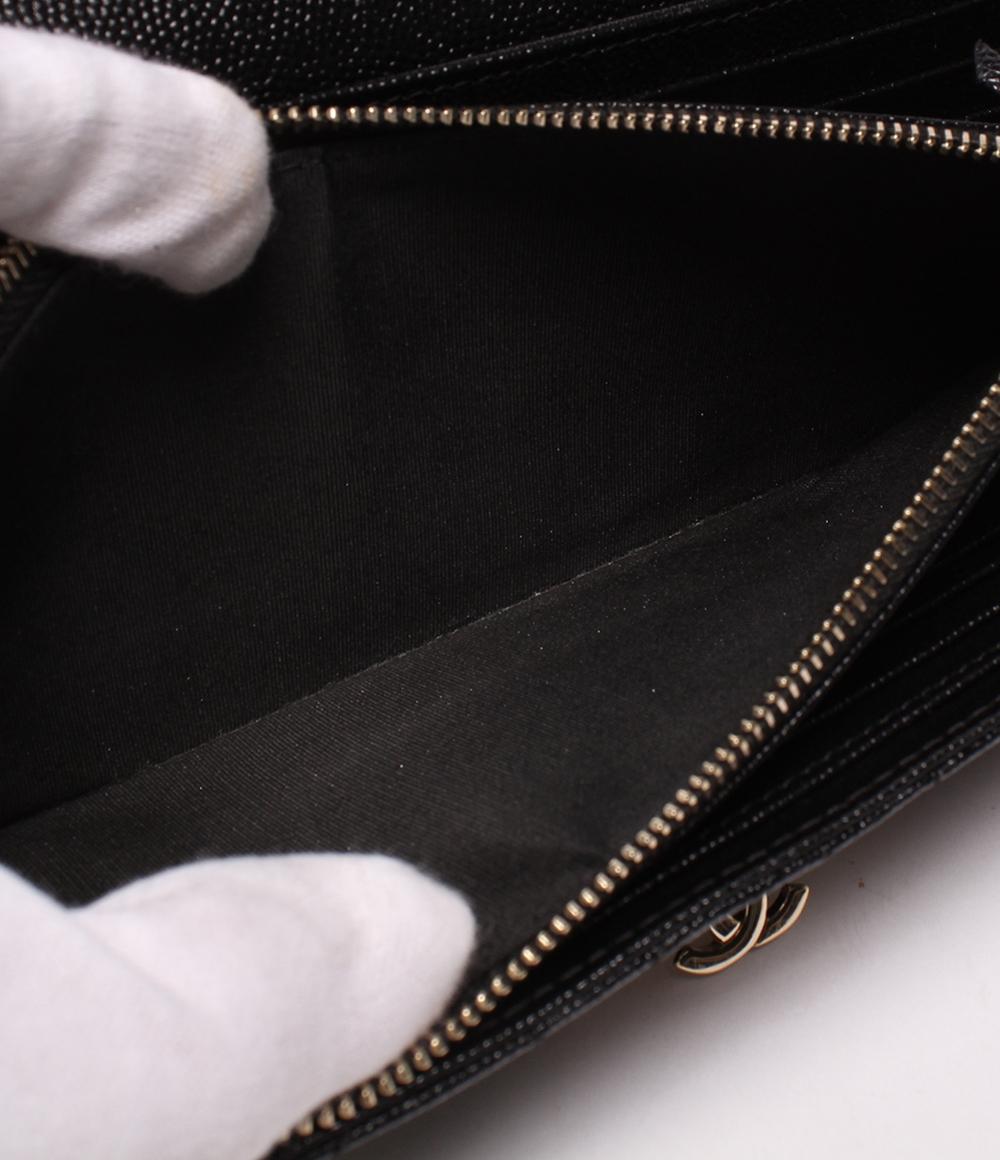 CHANEL 長財布  ココ ロック フラップウォレット ゴールド金具 キャビアスキン A80768 シャネル