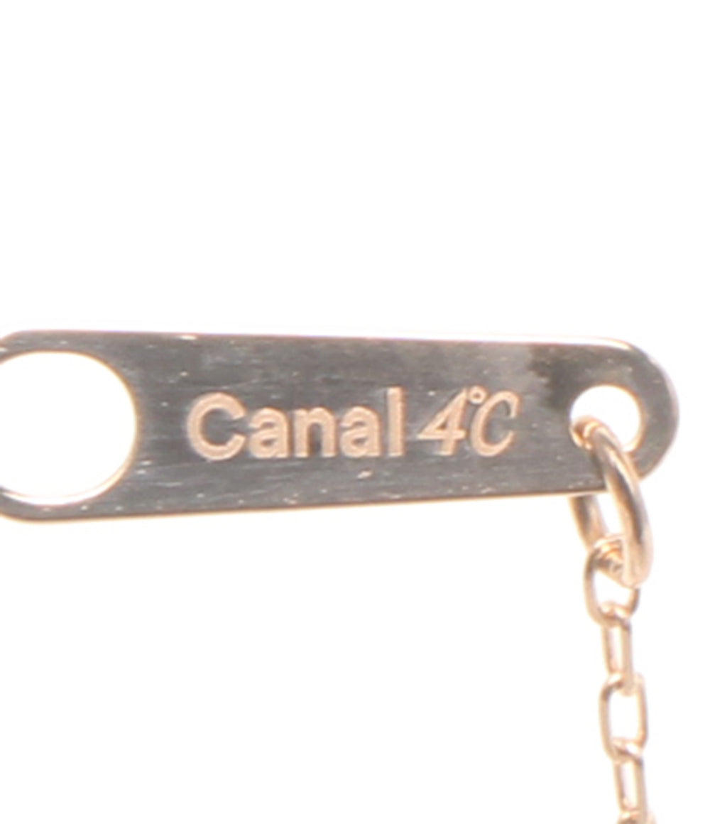 美品 canal4℃ ネックレス K18 ダイヤ ピンクトルマリン 桜 レディース カナルヨンドシー