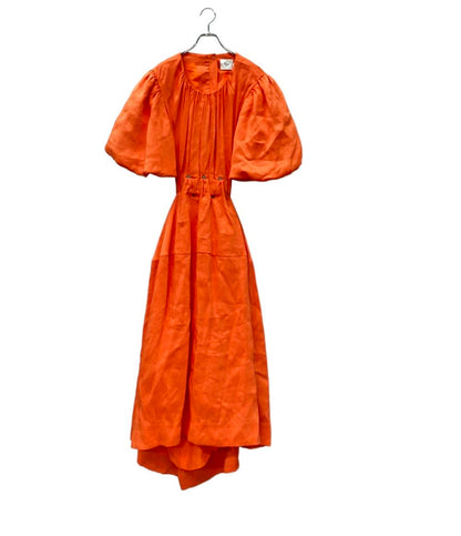 Aje ドレス リネン混紡 バックオープン パフスリーブ リボンタイ Cosette Tie Back Midi Dress 22RE5615 レディース SIZE 16 (XL) アジェ