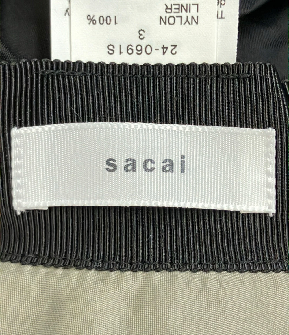 美品 Sacai バケットハット ナイロンツイルダブルブリムハット メンズ