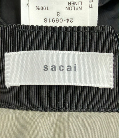 美品 Sacai バケットハット ナイロンツイルダブルブリムハット メンズ レディース SIZE 3 サカイ