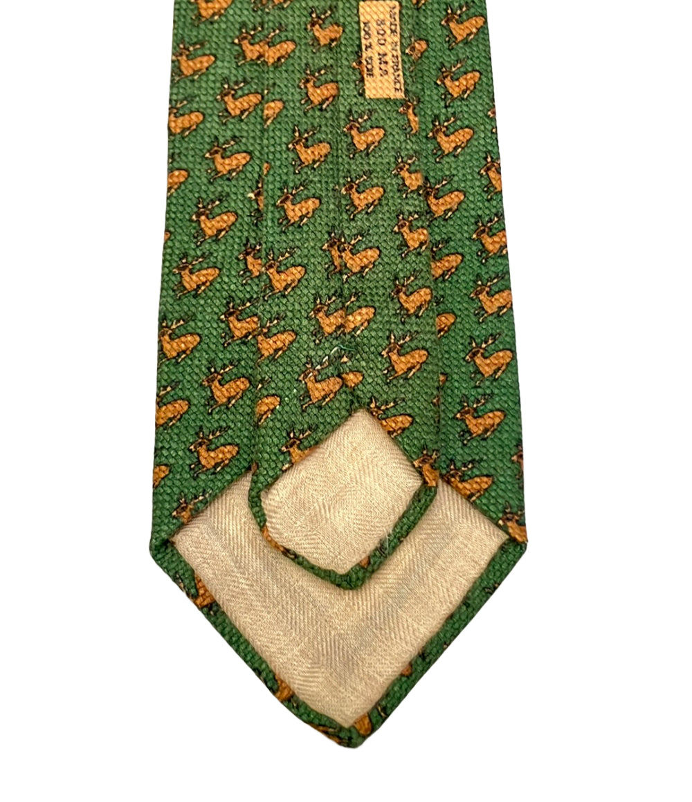 HERMES ネクタイ トナカイ シルク100% メンズ エルメス