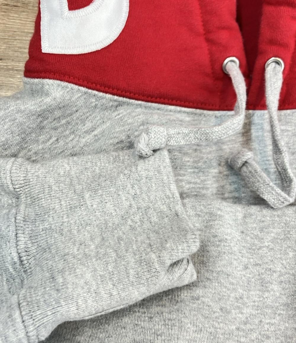 Supreme パーカー スウェット フードロゴ グレー×レッド 21AW
