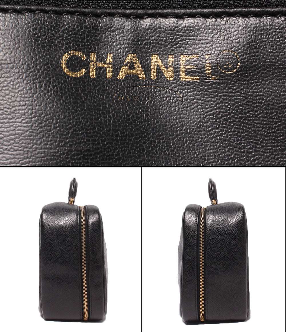 CHANEL 2way バニティバッグ ショルダーバッグ 斜め掛け ココマーク キャビアスキン ゴールド金具 5番台 レディース シャネル
