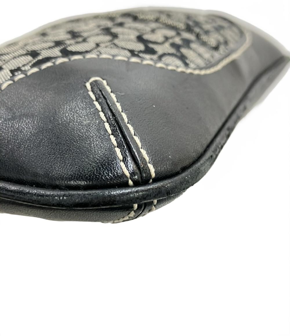 コーチ ポーチ アクセサリーポーチ ストラップ付き キャンバス レザー ミニシグネチャー レディース COACH