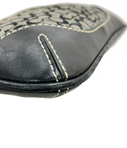 コーチ ポーチ アクセサリーポーチ ストラップ付き キャンバス レザー ミニシグネチャー レディース COACH