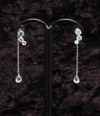 美品 4℃ ピアス K10 ブルートパーズ ホワイトトルマリン ホワイトトパーズ レディース ヨンドシー