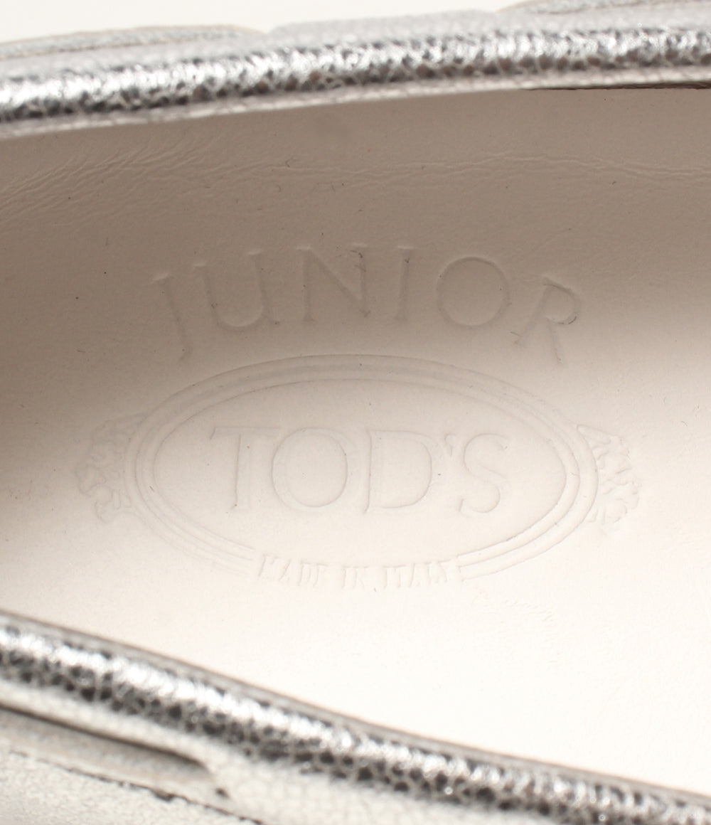美品 TOD’S モカシン ジュニア ゴンミーノ シルバー キッズ SIZE 33 トッズ