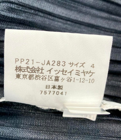 美品 PLEATS PLEASE 長袖カーディガン  プリーツロングカーディガン PP21-JA283 レディース SIZE 4 (XL) プリーツプリーズ