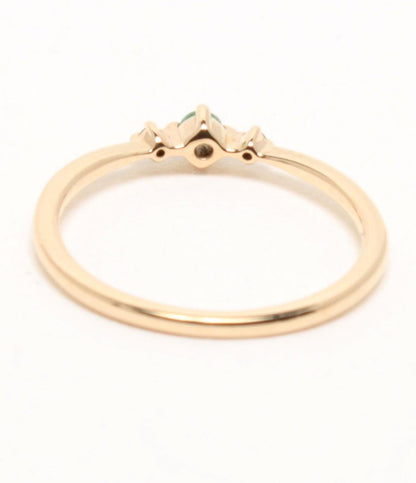 美品 VENDOME AOYAMA ピンキーリング 指輪 K10 エメラルド ダイヤ レディース SIZE 1号 ヴァンドームアオヤマ