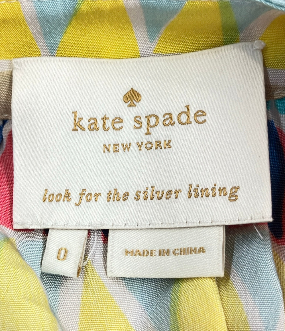 美品 Kate Spade ノースリーブワンピース シルク100% レディース SIZE 0 (XS) ケイトスペード