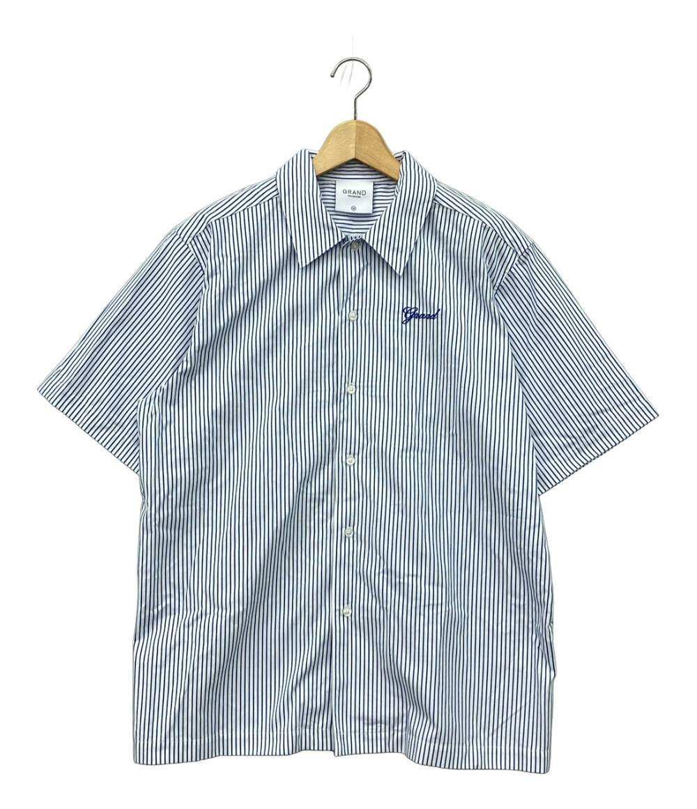 美品 グランド コレクション 半袖ストライプシャツ メンズ SIZE M GRAND COLLECTON