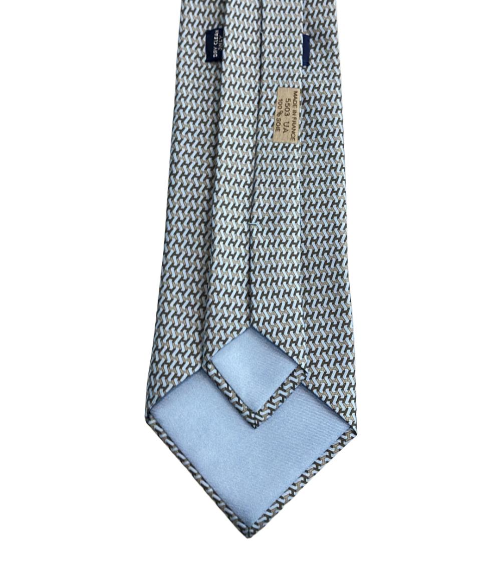 美品 エルメス ネクタイ シルク100% 総柄 メンズ HERMES